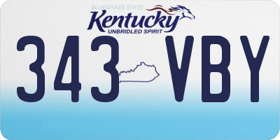 KY license plate 343VBY