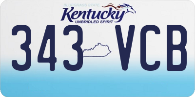 KY license plate 343VCB