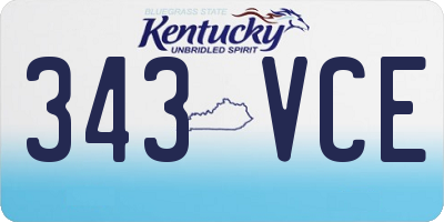 KY license plate 343VCE