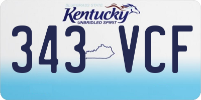 KY license plate 343VCF
