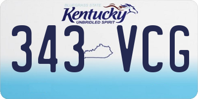 KY license plate 343VCG