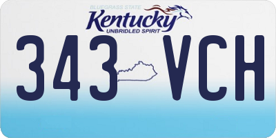 KY license plate 343VCH