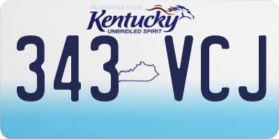 KY license plate 343VCJ