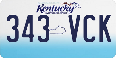 KY license plate 343VCK