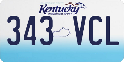 KY license plate 343VCL