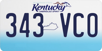 KY license plate 343VCO