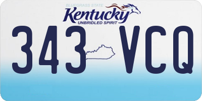 KY license plate 343VCQ