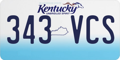 KY license plate 343VCS