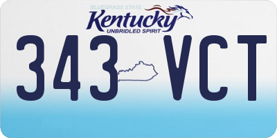 KY license plate 343VCT