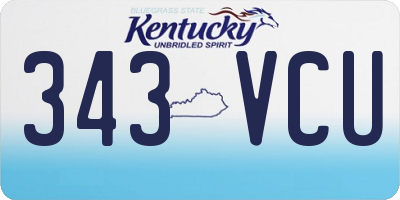 KY license plate 343VCU