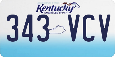 KY license plate 343VCV