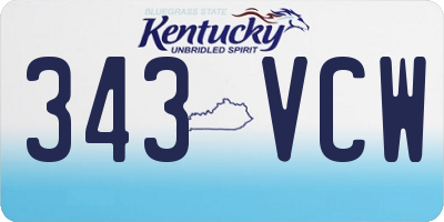 KY license plate 343VCW