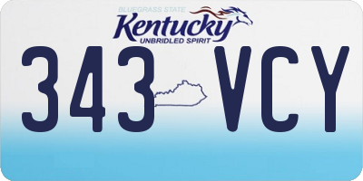 KY license plate 343VCY