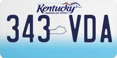 KY license plate 343VDA