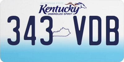 KY license plate 343VDB