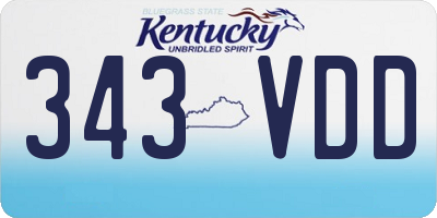 KY license plate 343VDD