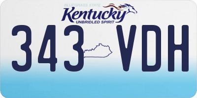 KY license plate 343VDH