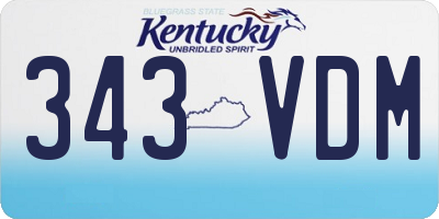 KY license plate 343VDM