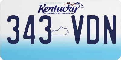 KY license plate 343VDN