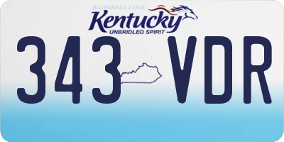 KY license plate 343VDR