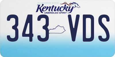 KY license plate 343VDS