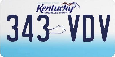 KY license plate 343VDV
