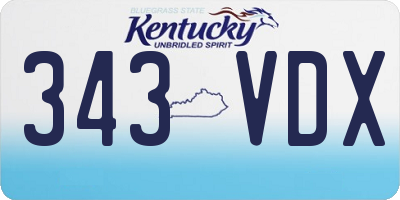 KY license plate 343VDX