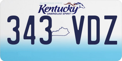 KY license plate 343VDZ