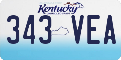 KY license plate 343VEA