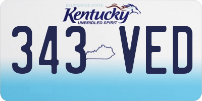 KY license plate 343VED