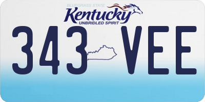 KY license plate 343VEE