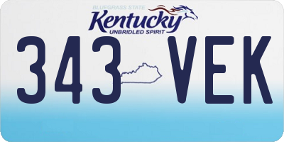 KY license plate 343VEK