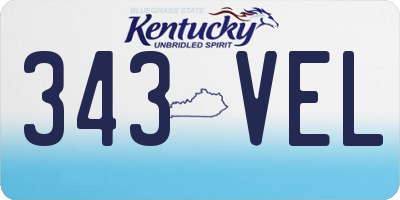 KY license plate 343VEL