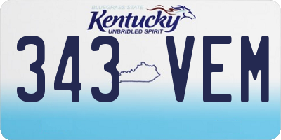 KY license plate 343VEM