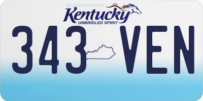 KY license plate 343VEN