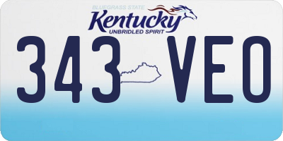 KY license plate 343VEO