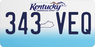 KY license plate 343VEQ