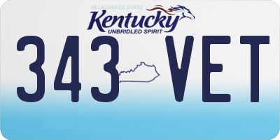 KY license plate 343VET