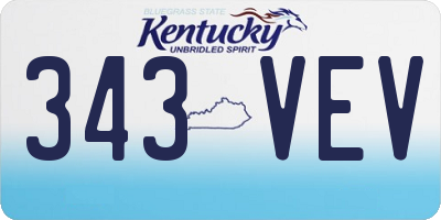 KY license plate 343VEV