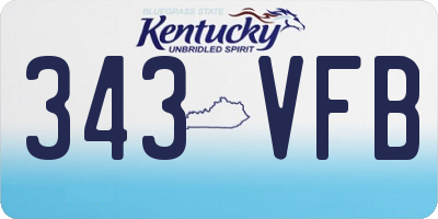 KY license plate 343VFB