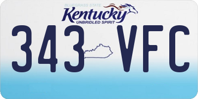 KY license plate 343VFC
