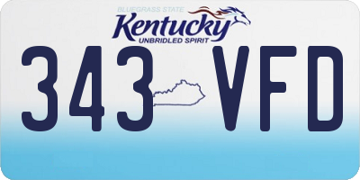 KY license plate 343VFD