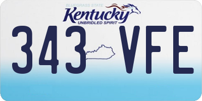 KY license plate 343VFE