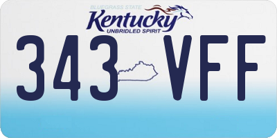 KY license plate 343VFF