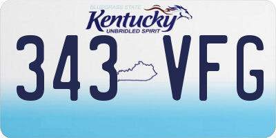 KY license plate 343VFG
