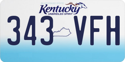 KY license plate 343VFH
