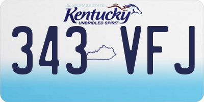 KY license plate 343VFJ