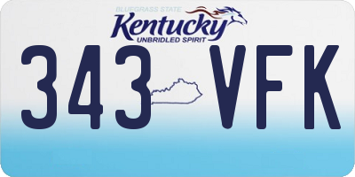 KY license plate 343VFK