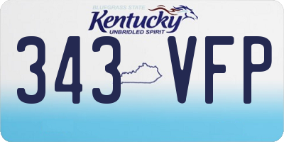 KY license plate 343VFP