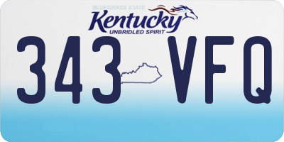 KY license plate 343VFQ